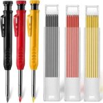 Qiyao ? ensemble de crayons de charpentier 3 pi�ces ? crayon � trou profond avec taille - crayon ? 18 ...