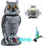 Qiyao - faux hibou r�aliste de la statue de hibou de la statue, pour jardin, balcon, terrasse, multicolore ...