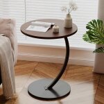 Qiyao - table d'appoint ronde, petite table d'appoint, table basse ronde, table de chevet rustique en ...