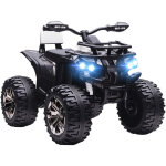 Quad buggy �lectrique enfant - homcom - 12 v 8 km / h max. - effets lumineux sonores selle avec dossier ...