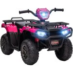 Quad �lectrique enfant - homcom - 12v - double moteur, vitesse 2 - 4 km / h, phares et musique - pp et ...