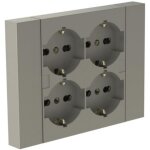 Quadra bloc multiprises encastrable avec 4 prises schuko va - et - vient, couleur sable, boitier 3 modules ...
