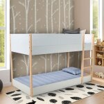 Le quai des affaires - lit superpose 90x190 bob + 2 sommiers / blanc /