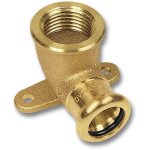 Raccord coude � platine mixte en cuivre � sertir taraud� - purapress s�rie 8472g 14x1 / 2