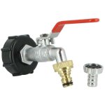 Raccord cuve eau s60x6 - robinet laiton chrom� 15 mm + nez 20x27