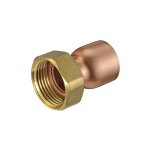 Raccord droit 2 pices crou prisonnier  joint plat - femelle 1 / 2' (15 / 21) - cuivre 18 arcanaute ...