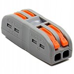 Raccord �lectrique rapide pour c�bles et fils traversant connecteur 2x 0, 08 - 4mm2