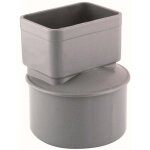 Raccord / manchon pvc � 100 pour descente gouttiere aluminium 82 x 56 mm