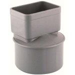 Raccord / manchon pvc � 100 pour descente gouttiere aluminium 82 x 56 mm