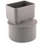 Raccord / manchon pvc � 100 pour descente gouttiere aluminium 82 x 56 mm