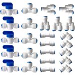 Raccord osmoseur de filtre  eau, raccord droit 1 / 4  (6mm) pushfit pour tuyau de filtre  eau, raccords ...