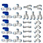 Raccord osmoseur de filtre  eau, raccord droit 1 / 4  (6mm) pushfit pour tuyau de filtre  eau, raccords ...