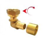 Raccord per � glissement - coude � �crou mobile - diam 16mm - f. 20x27