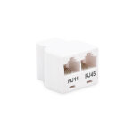 Raccord rj11 fem / rj11 + rj45 fem Raccord rj11 fem / rj11 + rj45 fem