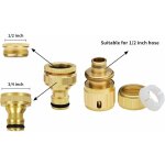Raccords de robinet de tuyau en laiton 2 en 1 1 / 2 et adaptateur de robinet 3 / 4 , connecteur rapide ... Raccords de robinet de tuyau en laiton 2 en 1 1 / 2 et adaptateur de robinet 3 / 4 , connecteur rapide ...