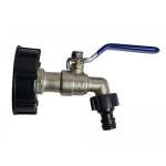 Outile - raccord s60x6 avec vanne laiton pour cuve ibc poign�e bleu