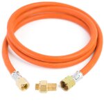 Raccord de rduction sur une bouteille de gaz touristique g 3 / 8  l - tuyau 7 / 16  1, 5 m