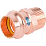 Raccord de transition hs aquagas v 28 mm x 3 / 4 pouce 4501028034 en cuivre, filetage m�le, raccord � ...
