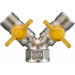 Raccord de tuyau robinet de gaz inverseur de tuyau en laiton double - 2 voies