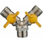 Raccord de tuyau, vanne � gaz, distributeur de tuyau, double laiton ? 2 voies