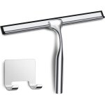 Raclette douche en acier inox avec crochet, raclette de douche argent, raclette vitre douche, raclette ...