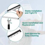 Raclette � vitre professionnelle, raclette vitre en acier inoxydable avec lame de 35 cm, pour nettoyer ...