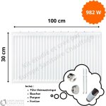 Radiateur acier h. 30 x l. 100 cm stelrad 982w t22