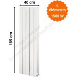 Global radiatori - radiateur aluminium h. 185 x 40 cm oscar 1800 deville 1500 w