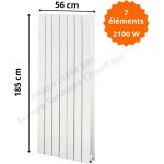 Global radiatori - radiateur aluminium h. 185 x 56 cm oscar 1800 deville 2100 w