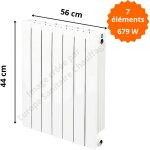 Radiateur aluminium horizontal h. 44 x 56 cm vip 350 deville 679 w