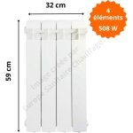 Radiateur aluminium vertical h. 59 x 32 cm vox 500 deville 508 w