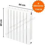 Global radiatori - radiateur aluminium vertical h. 69 x 64 cm vip 600 deville 1144 w