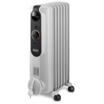 Radiateur bain d'huile - delonghi - 1500 w - jusqu'a 45 m2 - mobile - fonction anti - gel - gris