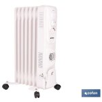 Radiateur � bain d'huile avec thermostat r�glable et ventilateur � 7 �l�ments, 1500 w
