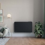 Radiateur �lectrique connect� 1500w � inertie s�che c�ramique horizontal noir alice