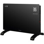 Radiateur convecteur intelligent en verre zanthus, max. 1 500 w, noir