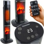 Radiateur electrique a colonnes 2000 w effet cheminee telecommande