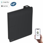 Radiateur lectrique connect 1000w double systme de chauffe horizontal noir cira