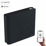 Radiateur lectrique connect 1000w double systme de chauffe horizontal noir molia