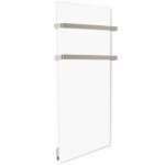 Radiateur electrique mural rayonnant extra plat 750w en verre blanc avec thermostat