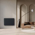 Radiateur fonte + film wifi 1500w horizontal noir molia Radiateur fonte + film wifi 1500w horizontal noir molia