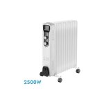 Fabrilamp - radiateur � huile brasilia 2500w 11elem. blanc / noir 3pouvoirs anti - basculement thermostat ...