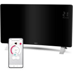 Radiateur intelligent wi - fi en verre sencor scf 4741bk - 2400 w - 2 niveaux - thermostat - noir