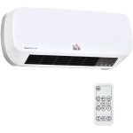 Radiateur mural soufflant 2000 w - chauffage cramique ptc - 3 niveaux de puissance - tlcommande incluse ...