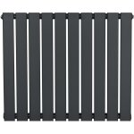 Radiateur plat � 1 colonne 600 x 700 mm en acier carbone gris anthracite chauffage centrale moderne horizontal ...