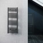 Sonni - radiateur de salle de bains 1000x400 mm anthracite raccord central chauffe - serviettes sche ...