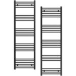 Radiateur s�che - serviettes �chelle granitan breno 50x160 cm noir 643w salle de bain