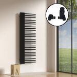 Radiateur sche - serviettes avec kit de raccordement 80 mm kviteseid 146 x 45 cm noir [neu. haus]