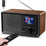 Radio dab avec t�l�commande - radio dab plus avec bluetooth, dab + / fm - r�tro - en bois - radio num�rique ...