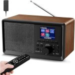 Radio dab avec tlcommande - radio dab plus avec bluetooth, dab + / fm - rtro - en bois - radio numrique ...